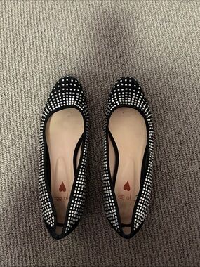 Embellished Black Studded Ballet Flats